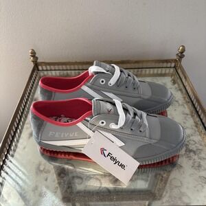 Feiyue x Staple Pigeon Fe‎ Lo 1920 Shoes Mens Size 8 Gray White Red Sneakers